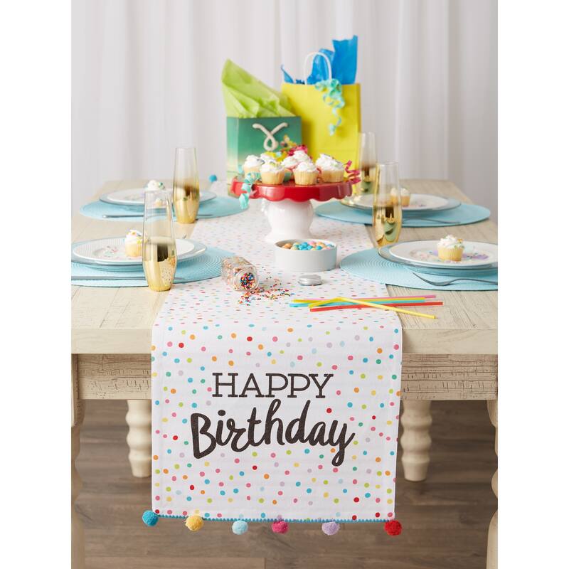 Happy Birthday Embellished Table Runner