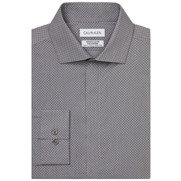 Calvin Klein Men's Infinite Color Sustainable Slim Fit Dress Shirt Gray  Size 32X33 - Bed Bath & Beyond - 40640409