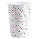 preview thumbnail 1 of 1, Multi Confetti Dot Wastebasket - multi on blue/white