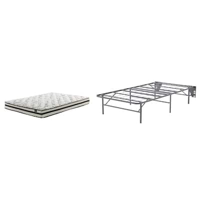 Signature Design by Ashley 8 Inch Chime Innerspring Black/White 2-Piece Twin Mattress Package