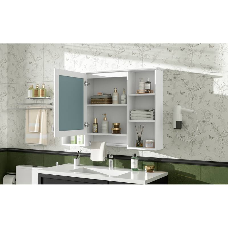 Roomfitters 42 Inch 3-in-1 Wall Mount Medicine Cabinet, Mirror Storage with Adjustable Shelf & Soft Close Doors