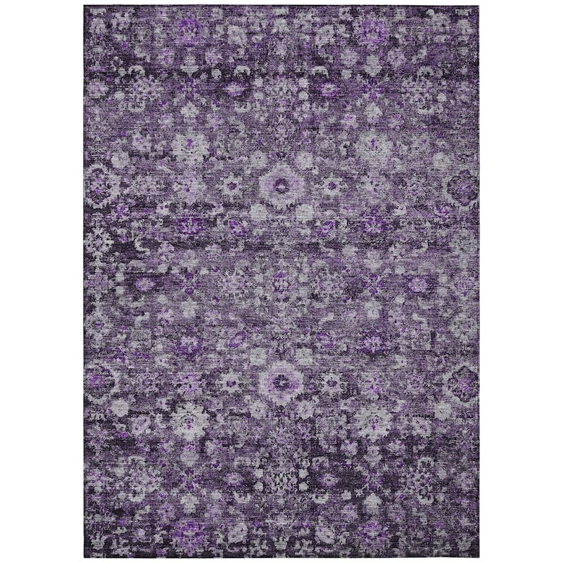 Machine Washable Indoor/ Outdoor Chantille Traditional Vintage Floral Rug