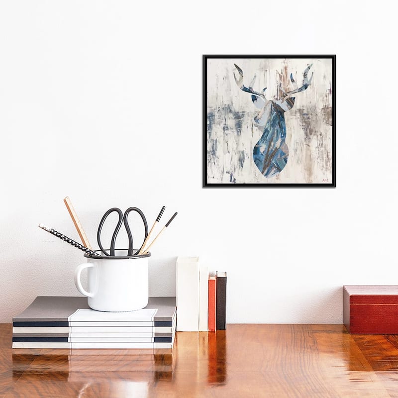 iCanvas "Blue Rhizome Deer Bust" by Ann Marie Coolick Framed Canvas Print