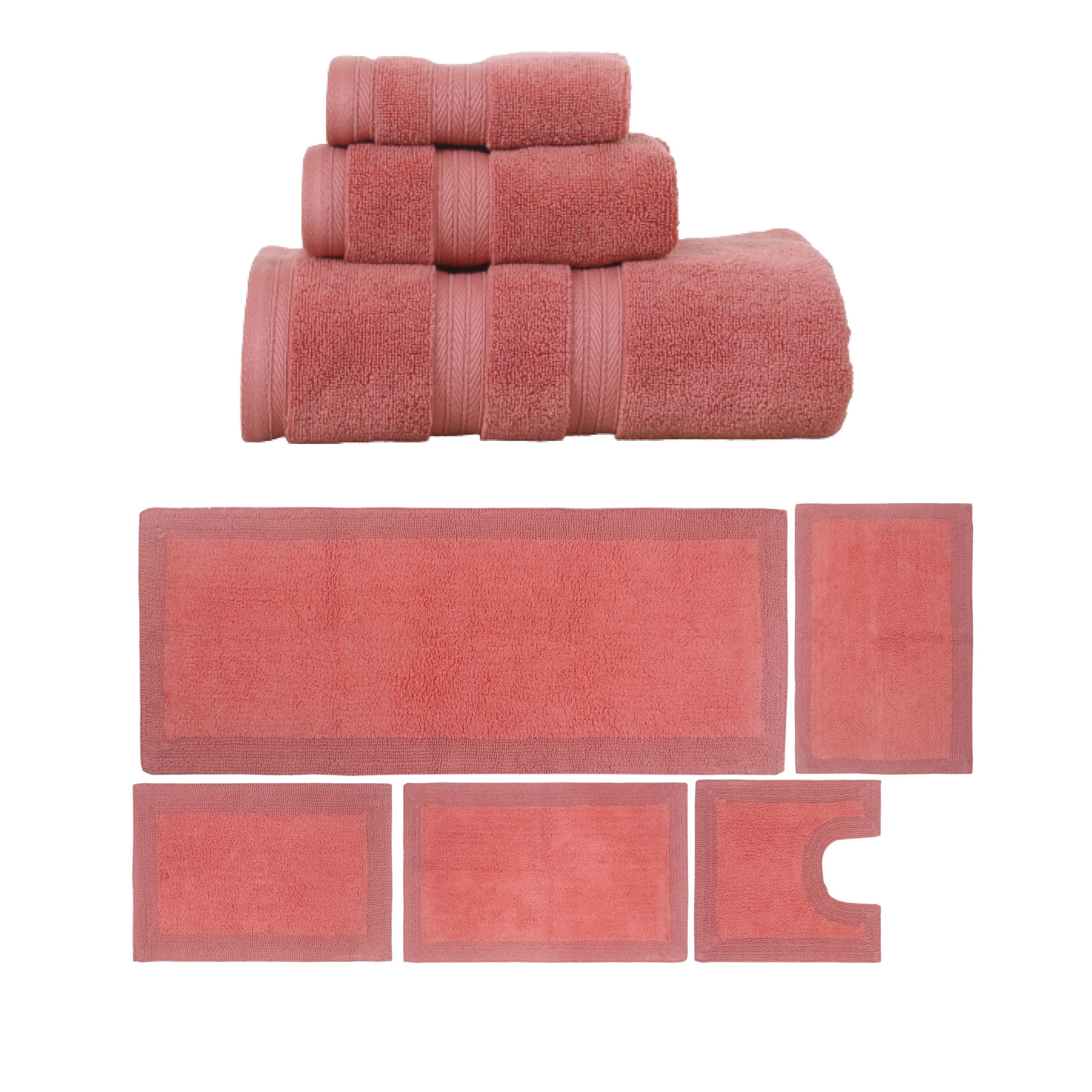 Home Weavers Luxury Collection 100% Soft Cotton Super Absorbent 3 Pc Towel Set & 5 Pc Bath Rug Set, Machine Wash (Set of 8)