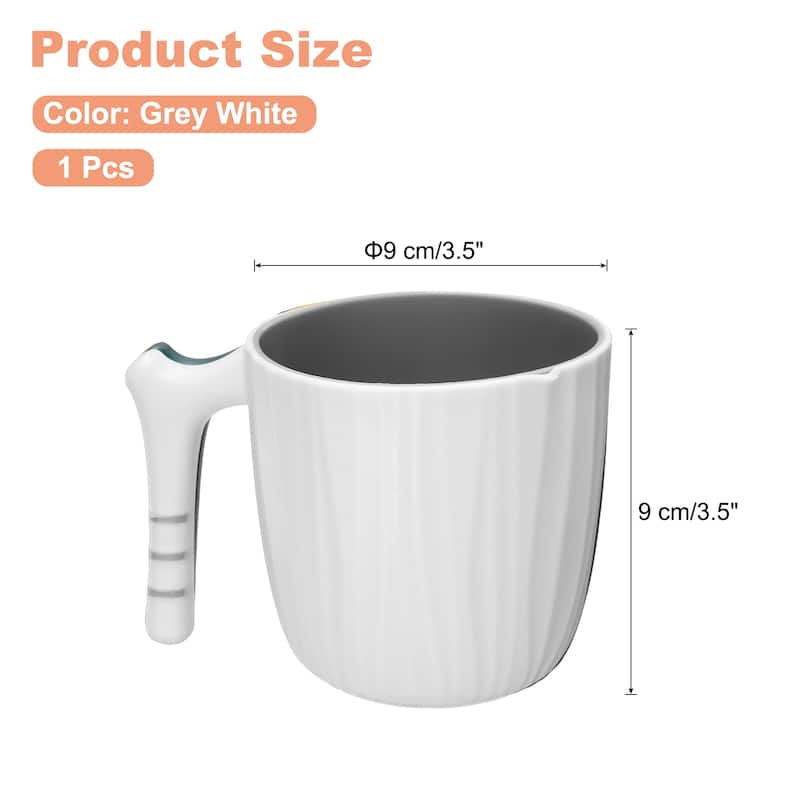 Toothbrush Cup with Handle Reusable Bathroom Tumbler Cup - Grey White