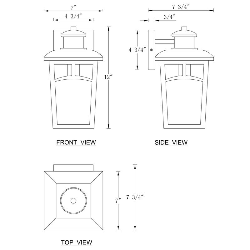 C Cattleya 2-Pack Matte Black Outdoor Wall Lantern Sconce with Clear Glass Shade