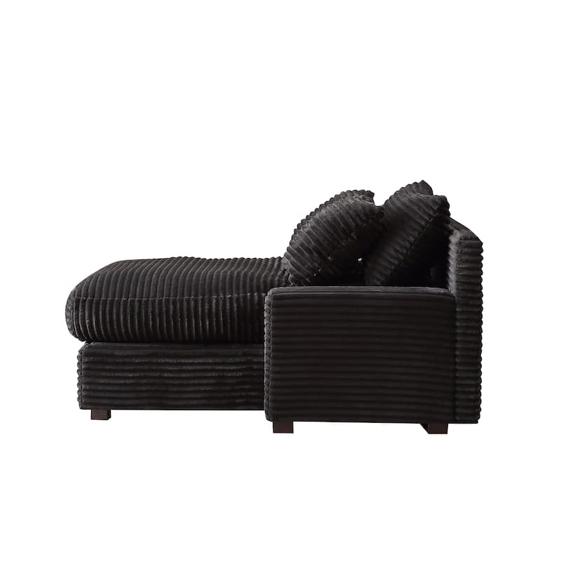 Corduroy Convertible Chair Bed with Removable Back Cushions and 350lb Capacity