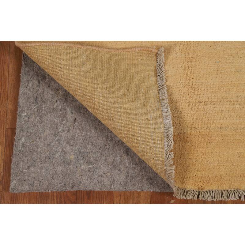 Modern Gabbeh Oriental Foyer Rug Handmade Yellow Wool Carpet - 2'9"x 3'8"