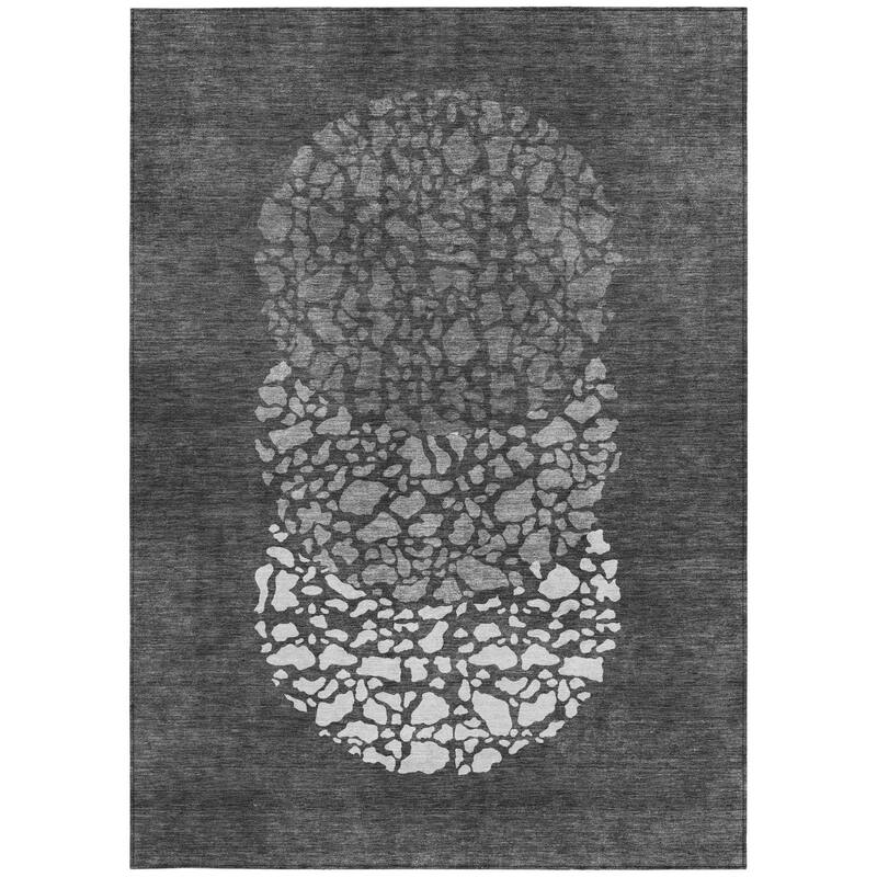 HomeRoots Abstract Transitional Rectangle Outdoor Rug