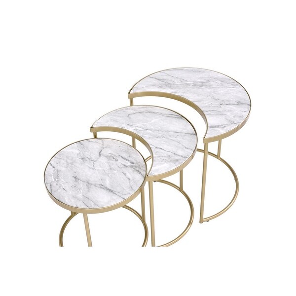 Marble nest of tables gold sale