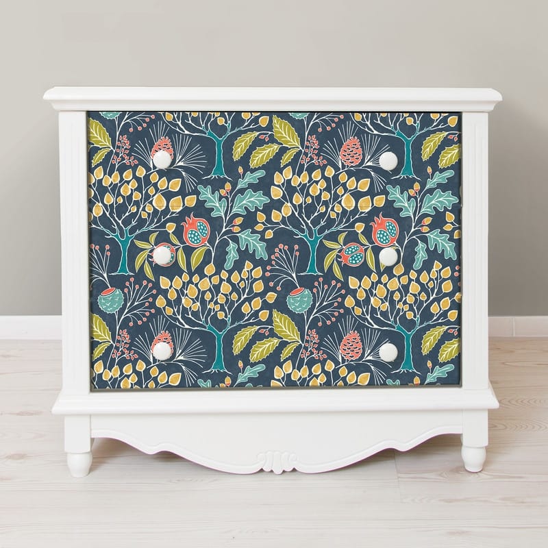 NuWallpaper Groovy Garden Navy Peel & Stick Wallpaper - 216in x 20.5in x 0.025in