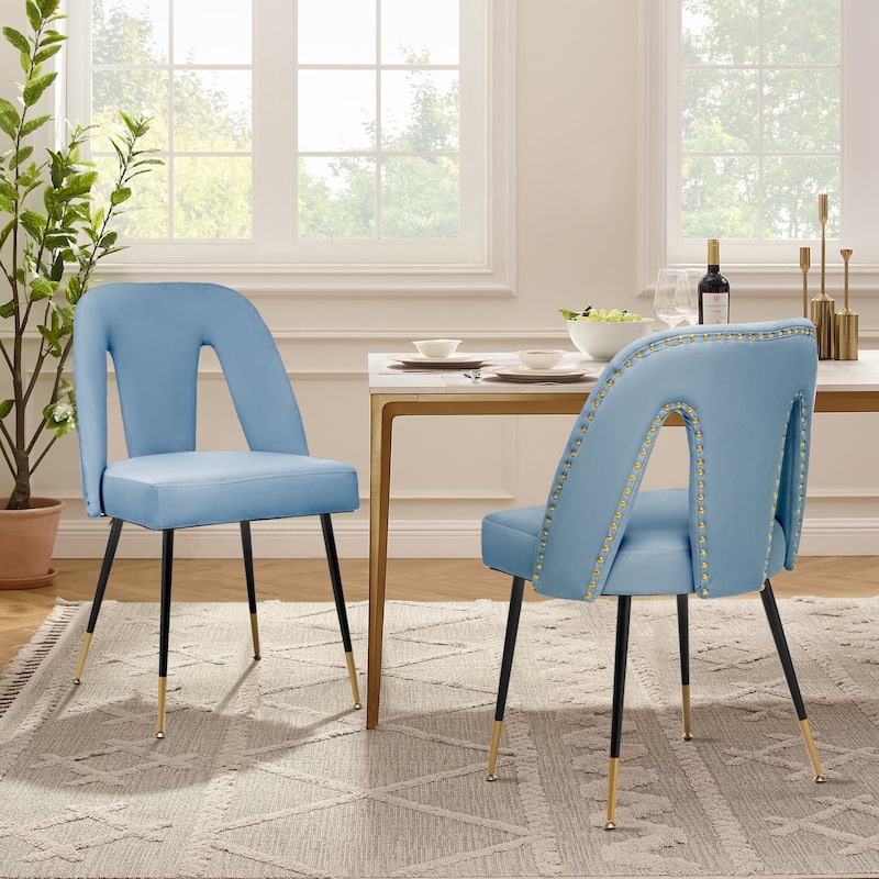 Modern Velvet Upholstered Dining Chairs Set of 6