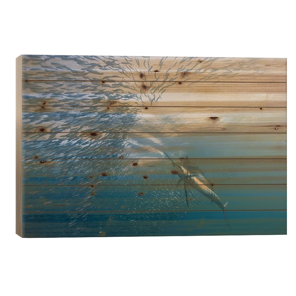 Hunter And The Hunted Print On Wood by Alexander Safonov - Multi-Color