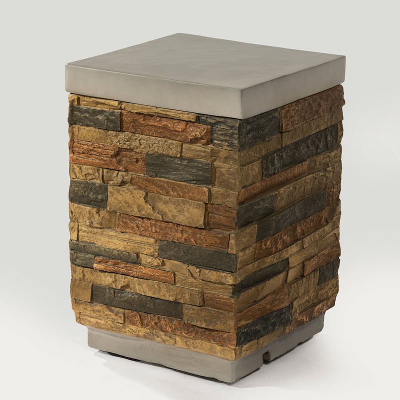GDFStudio - Avery Propane Tank Hideaway Table in Sandstone Concrete Finish
