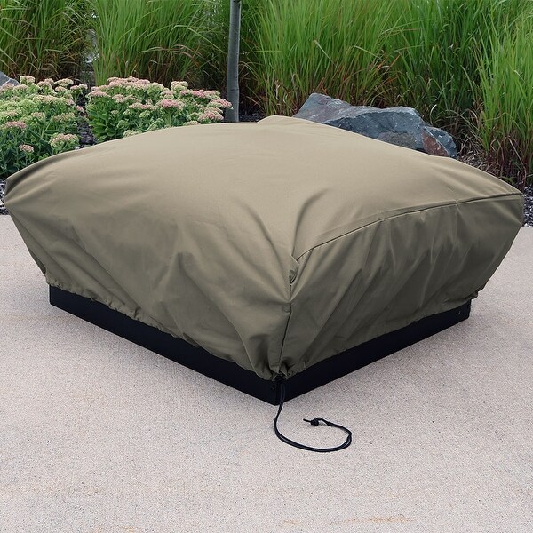 Shop Sunnydaze Khaki Protective Fire Pit Cover Square - 48 ...