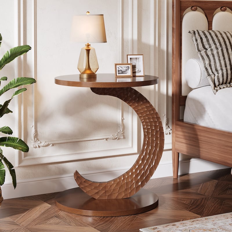 18.9" Compact Round End Side Table