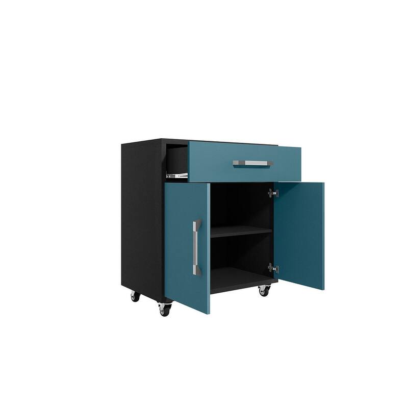 Manhattan Comfort Eiffel 28.35" Mobile Garage Storage Cabinet with 1 Drawer