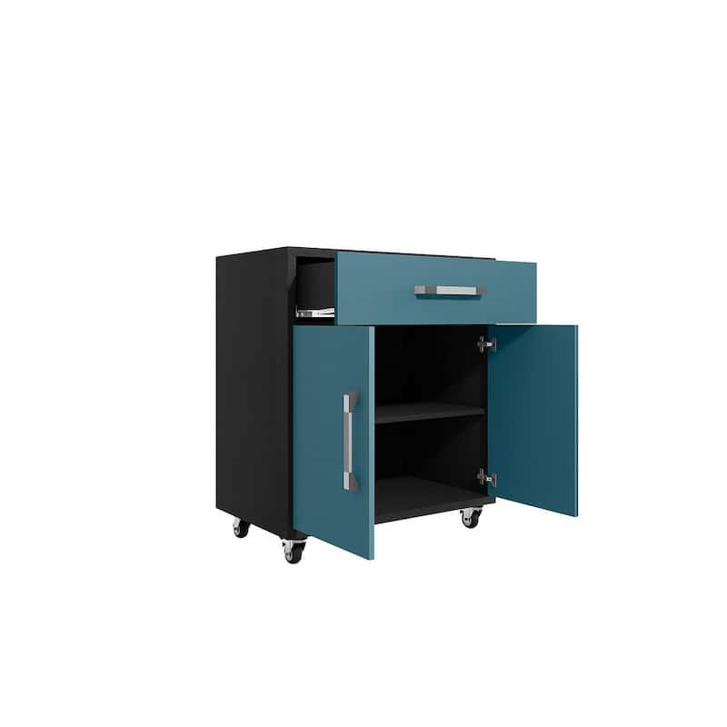 Manhattan Comfort Eiffel Mobile Garage Cabinet (Set of 2)