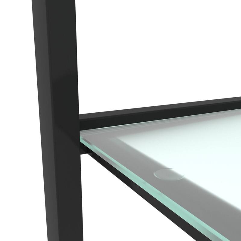 2-Piece 2-Layer Glass Side Table