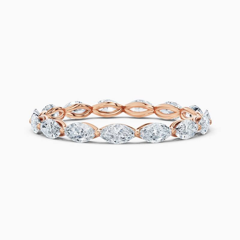 Auriya 14k Gold Marquise East-West Lab Grown Diamond Eternity Band 1.50 - 6.00 ct. tw. (F-G, VS) - 1.50 ct. wt. - 7 - Rose
