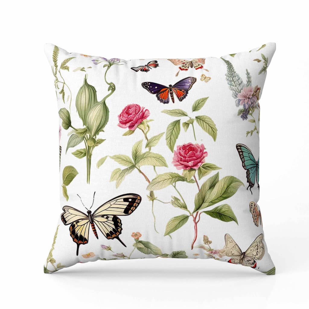 Flower Fairies Faux Suede Reversible Throw Pillow Multi