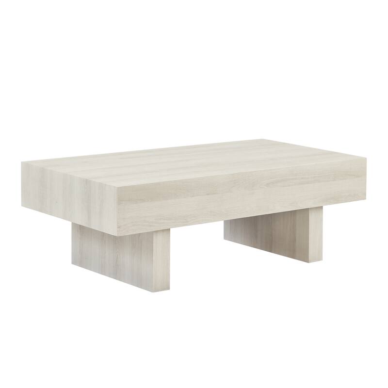 Modern Accent Coffee Table, 47.5"W x 23.5"D x 16"H, For Living Room, Lounge, Or Office
