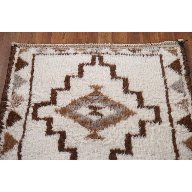 Tribal Anatolian Turkish Runner Rug Hallway Handmade Wool Carpet - 2'11"x 11'3"