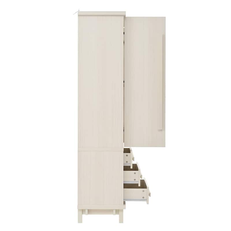 Christopher Knight Home - Linda 70" Kitchen Pantry Cabinet with Adjustable Shelves, 3 Drawers & 6 Door Racks