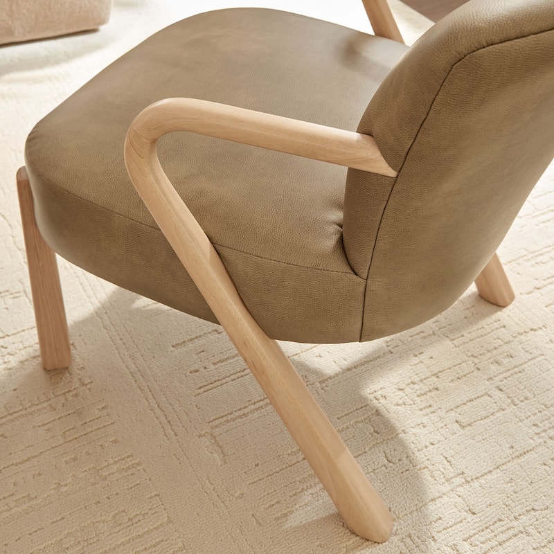 Arden Faux Leather Upholstered Accent Armchair