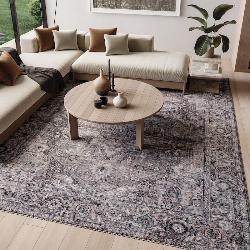 New Concept Washables Persian Boho Machine Washable Area Rug