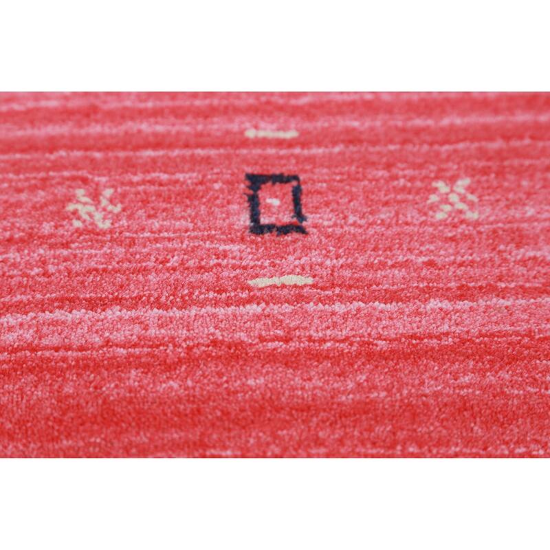 Hand Knotted Oriental 100% Wool Carpet Tribal Animal Pictorial Red Gabbeh Runner Rug - 10' 0'' X 2' 7''