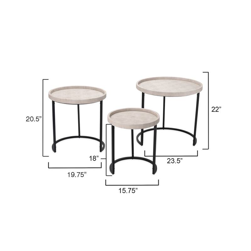 Alden Décor Holden Faux Shagreen Nesting Tables (Set of 3)