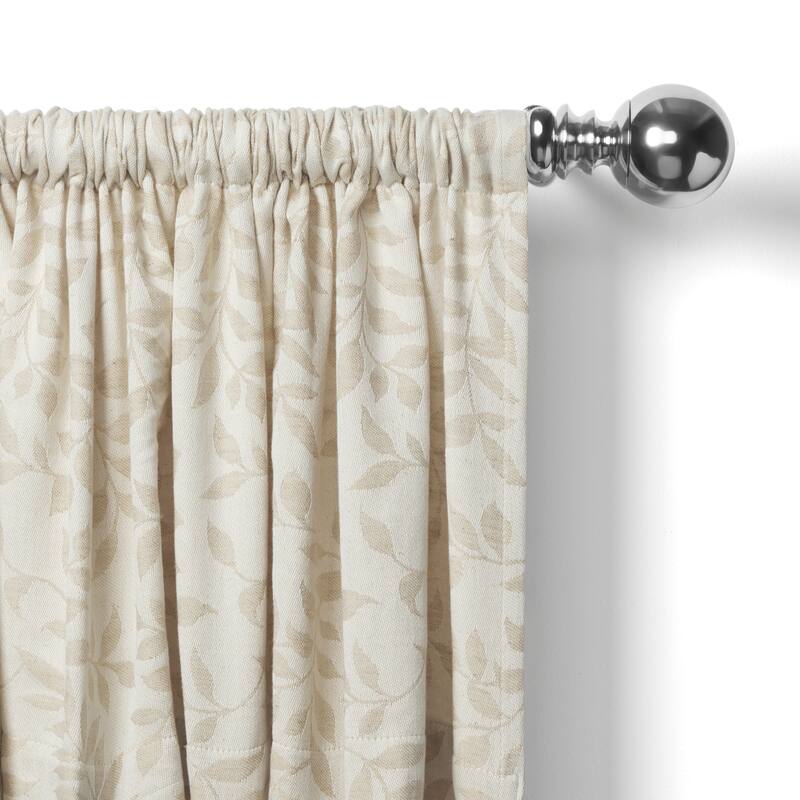Serene Woven Floral Leaf Jacquard Kitchen Window Tiers, Set of 2