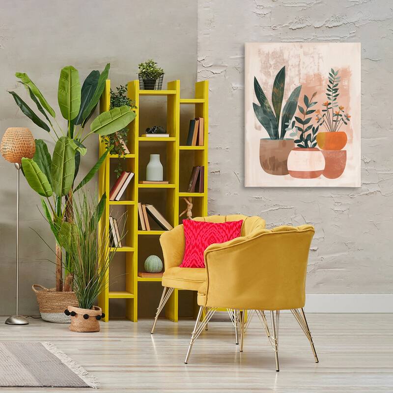 Stupell Earthy Boho Potted Plants Canvas Wall Art Design By LSR Creative Studio