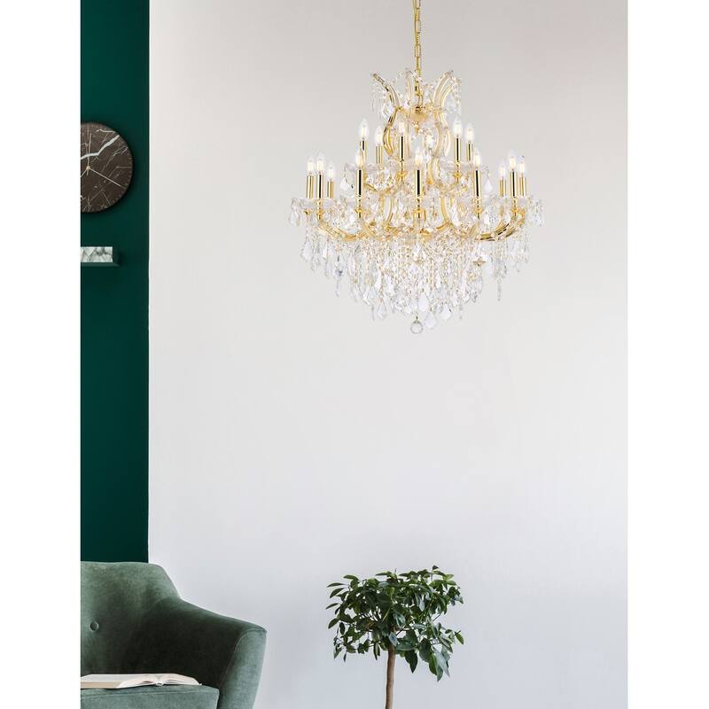 Fleur Illumination Collection Chandelier D:30in H:28in Lt:19 Gold Finish