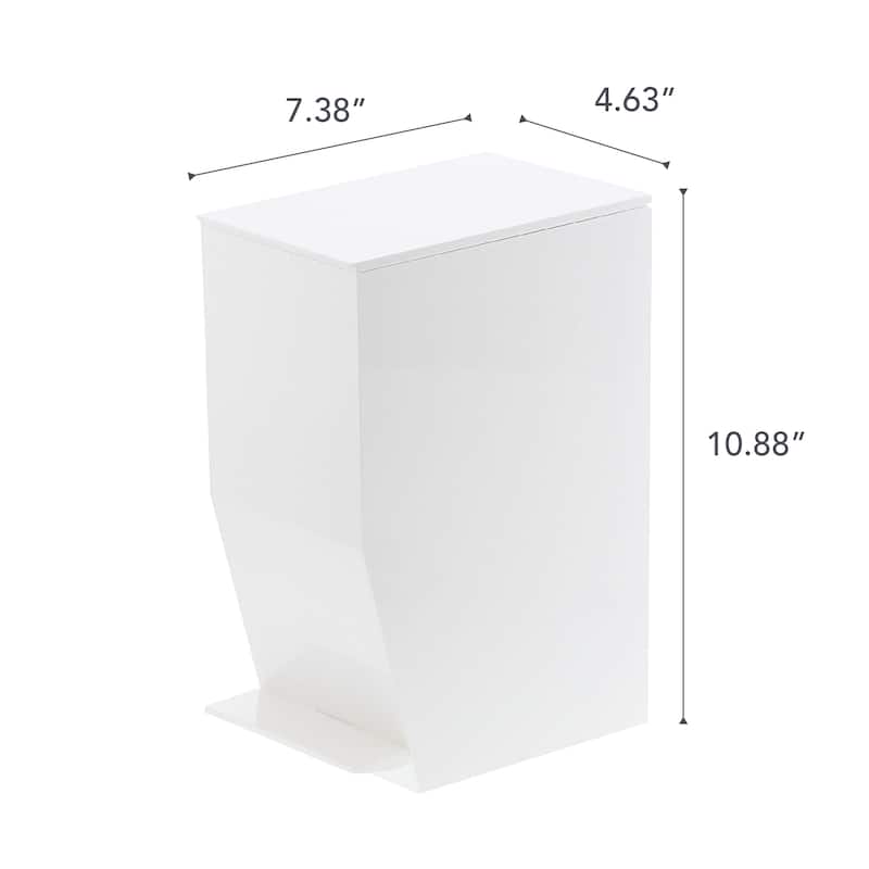 Yamazaki Home Step Trash Can, ABS Plastic, 1 gallon, 3.9 liters - L 7.48 x W 4.72 x H 10.83 inches