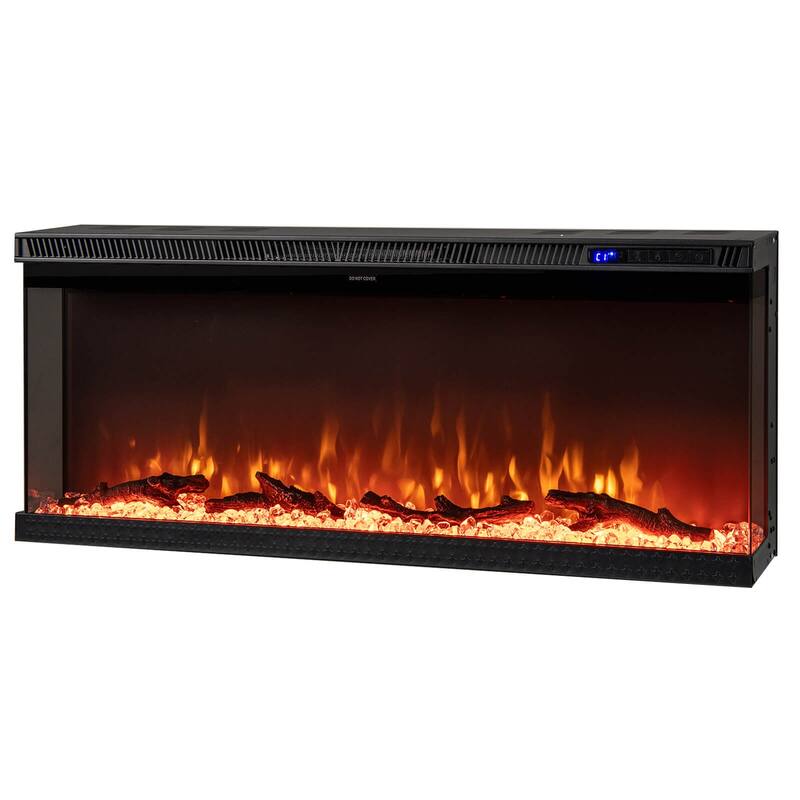 Costway 40" Wide 3-Sided Electric Fireplace Insert with Remote Control - See Details - Black - See Details