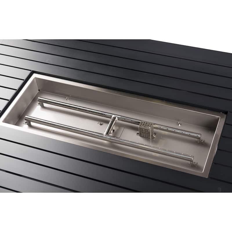 EV Fires 52" Aluminum Propane Gas Fire Pit Table in Black/Gray - 24"H x 52"W x 35"D