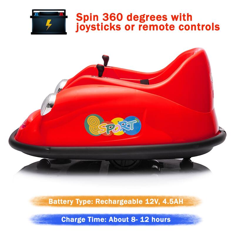 12V Kids Ride On Bumpin Bumper Car 360 Degree Spin