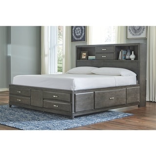 Caitbrook Full Storage Bed - Grey - Width: 58.00"Depth: 76.00"Height ...