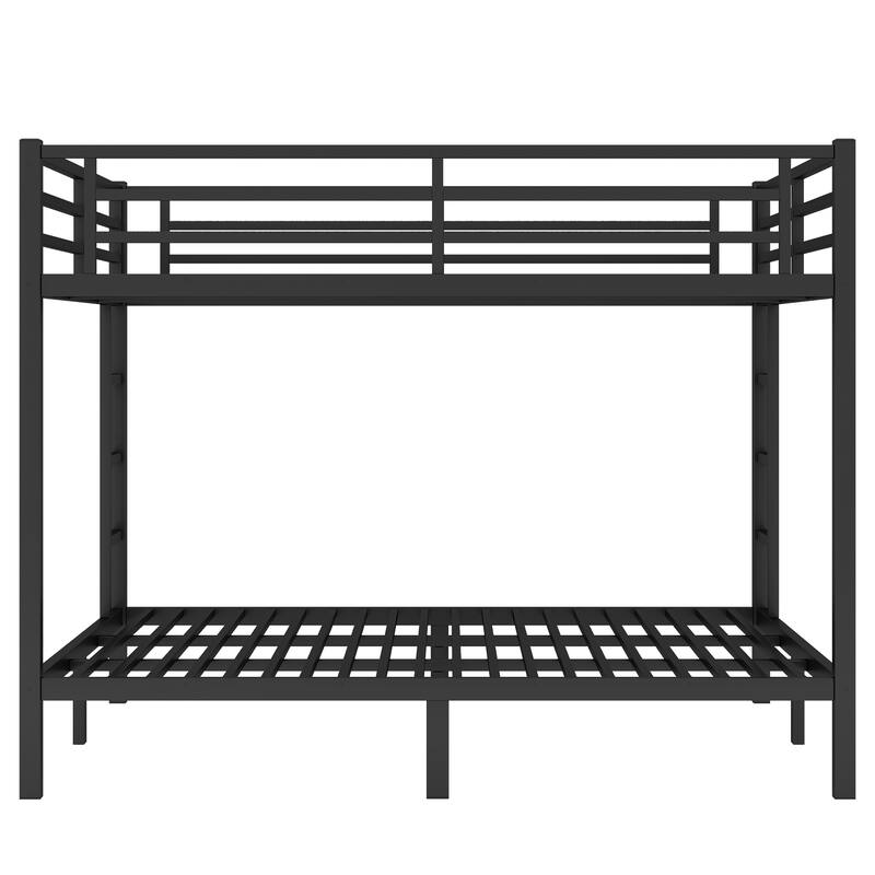Heavy Duty Metal Queen Over Queen Bunk Bed for Teens and Adults, Space-Saving, Noise-Free