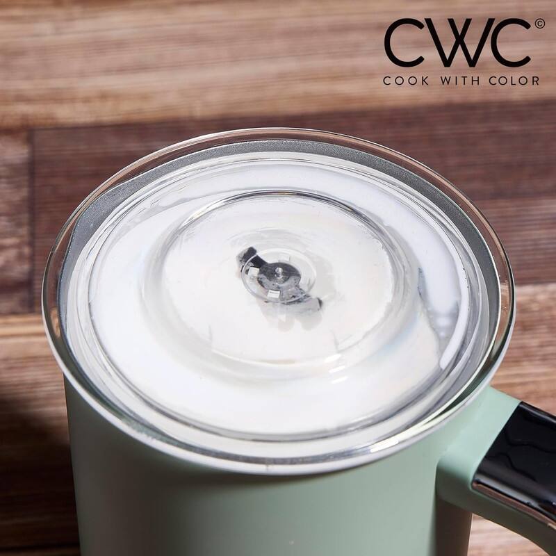 COOK WITH COLOR 4-in-1 Electric Milk Steamer and Frother - 2-Minute Heating and Frothing, Hot and Cold Foam Maker