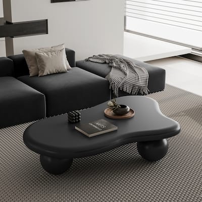 GDF Studio - Aurelia 47 Inch Cloud Shaped Coffee Table with 3 Ball Legs