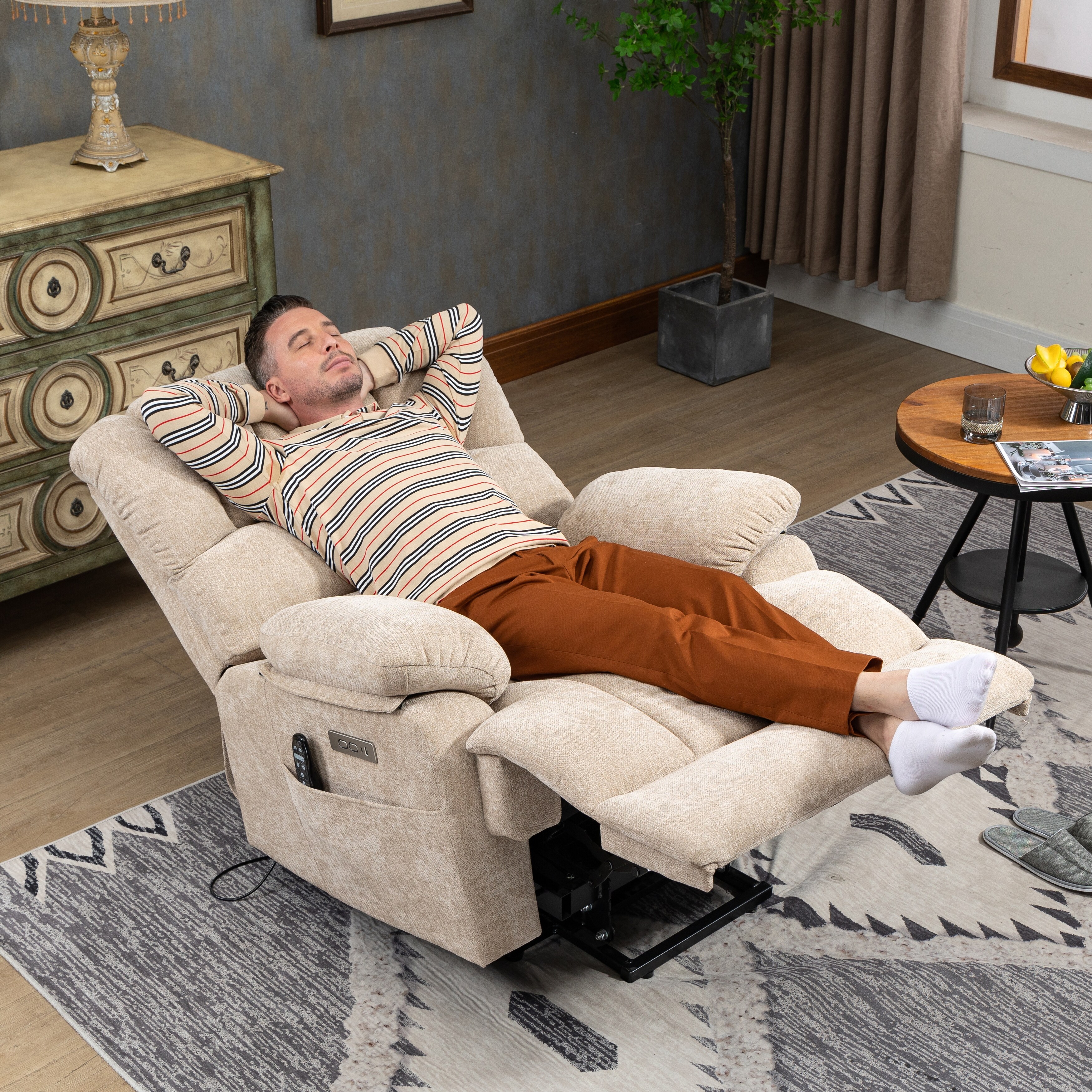 Beige oversized new arrivals recliner