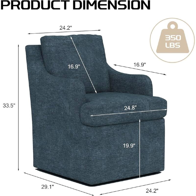 Upholstered Dining Chairs, Modern Kitchen Chairs Dinner Chairs with 4 Casters