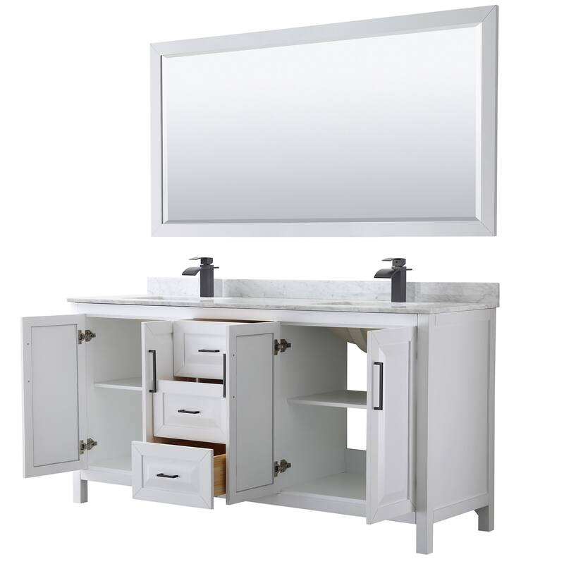 Wyndham Collection Daria 72" Free Standing Double Vanity Set with MDF