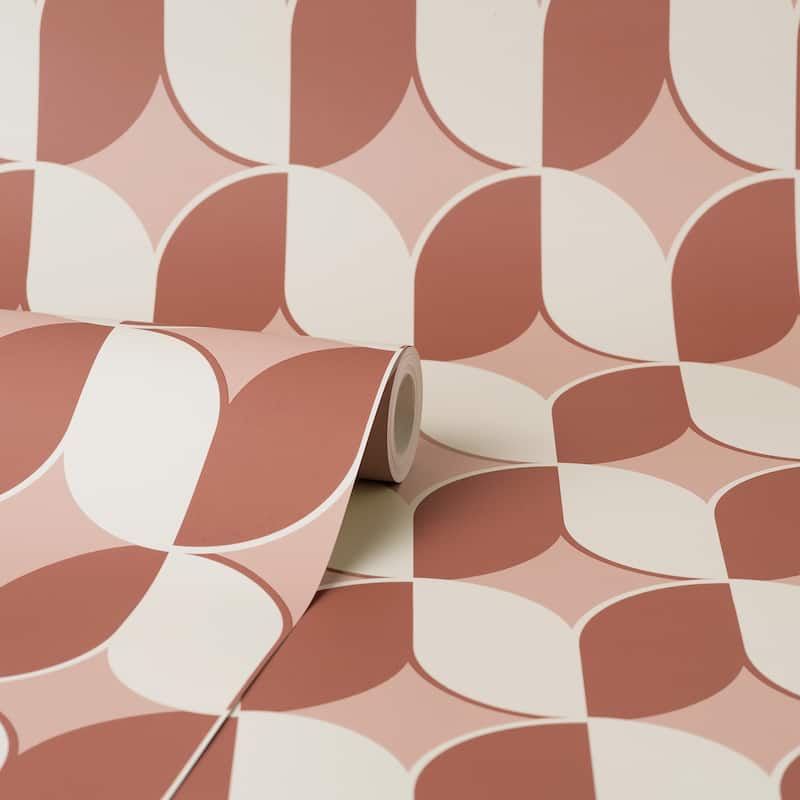Fine Decor Lindy Blush Retro Geo Wallpaper