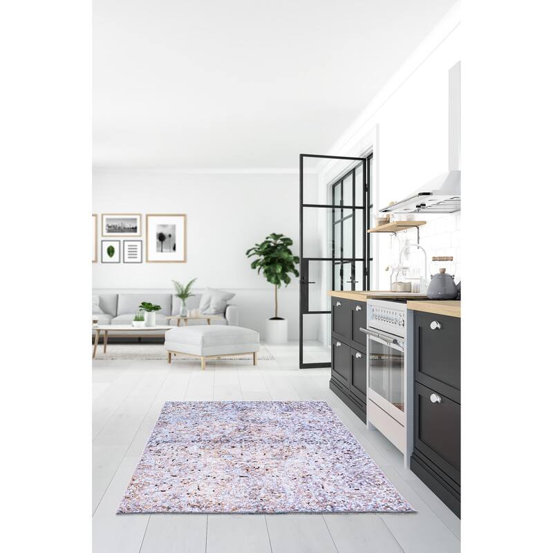 ECARPETGALLERY Hand-knotted Color Transition Blue Wool Rug - 4'9 x 6'10