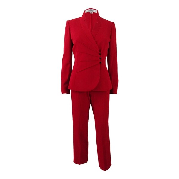 petite red trouser suit