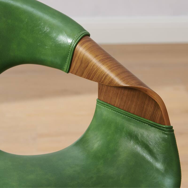 Art Leon Mid-century Modern Faux Leather Bentwood Dining Chair